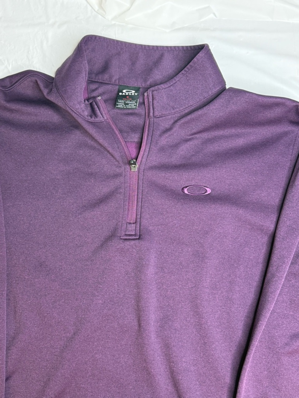 Oakley Quarter Zip Pullover Mens XXL Purple Athletic Performance Long Sleeve